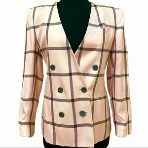 Vintage Pink Checked Blazer